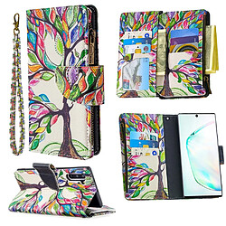 Etui en PU fermeture éclair à motifs arbre de couleur pour votre Samsung Galaxy Note 10/Note 10 5G