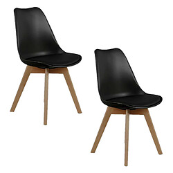 Toilinux 2 Chaises design scandinaves rembourrées Cocooning - Noir