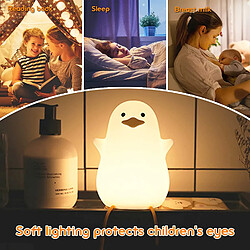 BESTA Veilleuse LED, Veilleuse canard en silicone avec minuterie, Veilleuse LED, Veilleuse bébé, Lampe de presse, Chambre d'enfant, Lampe de chevet rechargeable par USB avec 2 modes d'éclairage