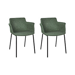 Beliani Chaise de salle à manger BELFIELD Set de 2 Tissu Vert