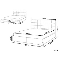 Avis Beliani Lit double en tissu vert avec coffre 140 x 200 cm LA ROCHELLE