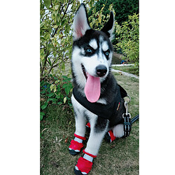 Acheter 4 pièces bottes pour chiens pour animaux de compagnie bottes antidérapantes pour chiens protecteurs antidérapants chaussures pour chiens rouges-M