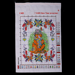 motif de bonhomme de neige nouvel an estampé kit point de croix point de couture 11ct 27x37cm