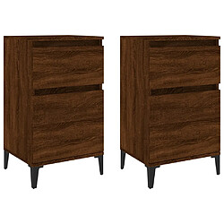 vidaXL Tables de chevet 2 pcs chêne marron 40x35x70 cm