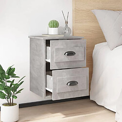 Acheter Maison Chic Lot de 2 Tables de Chevet murales - Tables de Nuit gris béton 41,5x36x53 cm