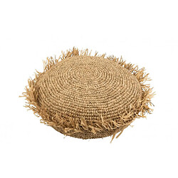 Dansmamaison Coussin Rond Raphia Naturel