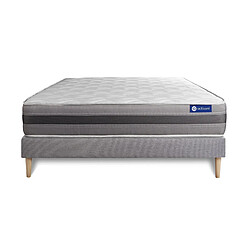 Avis ACTISOM Ensemble matelas ACTIFLEX RELAX Ressorts ensachés + mémoire de forme 140x190 Max épaisseur 5zones confort + sommier KIT gris