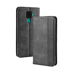 Wewoo Housse Coque Boucle magnétique rétro Crazy Horse Texture en cuir à rabat horizontal pour Huawei Nova 5i Pro / Mate 30 Liteavec support et fentes cartes et cadre photo noir