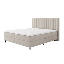 Bestmobilier Maria - lit boxspring - 160x200 - en velours - coffres et surmatelas inclus pas cher