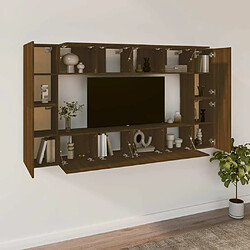 Avis Maison Chic Ensemble de meubles TV 8 pcs | Banc TV Moderne pour salon | Meuble de Rangement - Chêne marron Bois d'ingénierie -MN16205