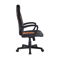 Decoshop26 Fauteuil de bureau design sportif en synthétique noir maille orange BUR10484