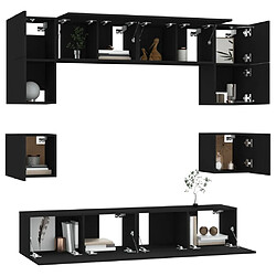 Avis vidaXL Ensemble de meubles TV 8 pcs Noir Bois d'ingénierie