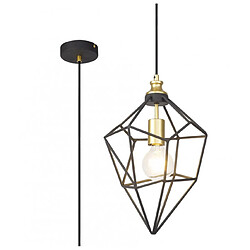 Luminaire Center Suspension 1 ampoule Or peint,Noir sablé