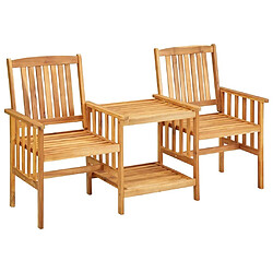 Maison Chic Chaises de jardin,Fauteuil/Chaise d'extérieur avec table à thé 159x61x92 cm Bois d'acacia -MN69691