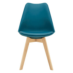 Avis Lot de 6 Chaises de Salle à Manger Scandinave Siège Cuisine Plastique Similicuir Hêtre 81 x 49 x 57 cm Turquoise [en.casa]