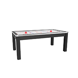 1001jouets Air Hockey convertible table 8 personnes Toronto noir grainé et blanc (surface de jeu). pas cher