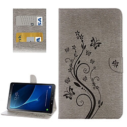 Wewoo Housse Étui gris pour Samsung Galaxy Tab A 10.1 2016 / P580 Papillons Amour Fleurs Gaufrage Horizontal en cuir Flip avec support & Slots de cartes Portefeuille