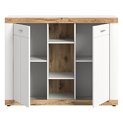 Avis Bestmobilier Coventry - buffet haut - blanc et bois - 104x131 cm