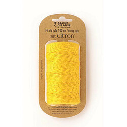 Graines Creatives Bobine de fil de jute - Jaune - 100 m x 2 mm