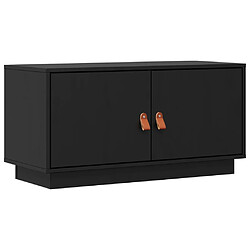 vidaXL Meuble TV Noir 80x34x40 cm Bois de pin massif