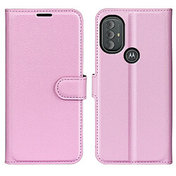 Etui en PU texture litchi rose pour Motorola Moto G Power (2022)