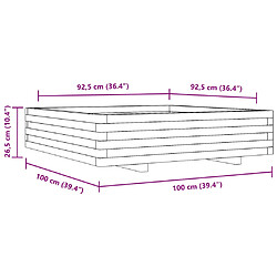 vidaXL Jardinière 100x100x26,5 cm bois de pin imprégné pas cher