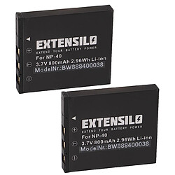 Vhbw EXTENSILO 2x Batteries compatible avec Panasonic DMC-FX2 EG ( S / A / T / K ) appareil photo, reflex numérique (800mAh, 3,7V, Li-ion)