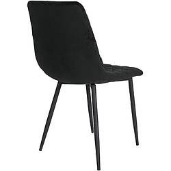 Acheter Decoshop26 Lot de 4 chaises de salle à manger en tissu velours noir pieds métal noir couture losange CDS10423