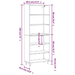 vidaXL Buffet chêne marron 69,5x32,5x180 cm bois d'ingénierie pas cher