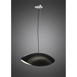 Luminaire Center Suspension Pasion 4 Ampoules E27, noir brillant/arylique blanc/chrome poli