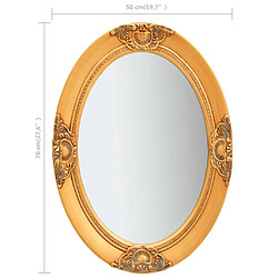 vidaXL Miroir mural style baroque 50x70 cm Doré pas cher