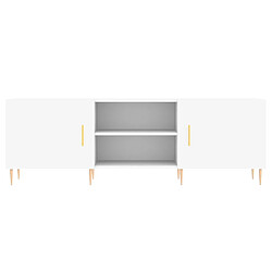 Maison Chic Meuble TV scandinave - Banc TV pour salon blanc 150x30x50 cm bois d'ingénierie -MN15973 pas cher