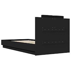 Acheter Vidaxl Cadre de lit avec tête de lit et lumières LED noir 75x190 cm