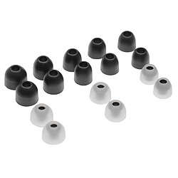 vhbw 7 Paires dembouts d'oreillettes compatible avec Sony WF-1000XM3 écouteurs sans-fil - Noir / blanc, silicone, doux