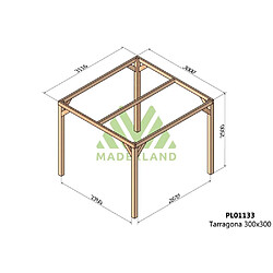 Maderland Pergola en bois lamellé-collé Tarragona 300 x 300 cm