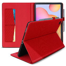 Avizar Housse Galaxy Tab S6 Lite 2024, 2022 et 2020 Portefeuille Fonction Support Rouge