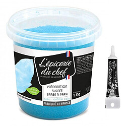 Scrapcooking Sucre barbe à papa bleu 1 kg + Stylo glaçage noir