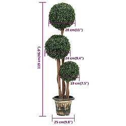 Acheter vidaXL Plante de buis artificiel avec pot Forme de boule Vert 119 cm