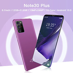 Avis Téléphone portable Note30 Plus Android Smartphone Face Fingerprint déverrouiller le téléphone de 5,72 pouces Pourpre