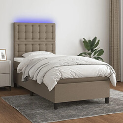 Sommier à lattes,Cadre à lattes de lit et matelas et LED pour Adulte Taupe 80x200cm Tissu -MN85343