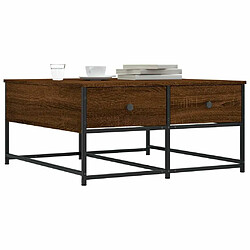 Avis Maison Chic Table basse,Table Console Table d'appoint, Table pour salon chêne marron 80x80x40 cm bois d'ingénierie -MN92511