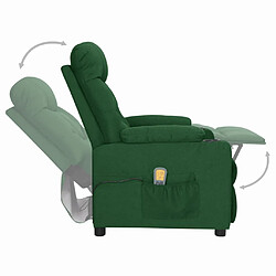 Acheter vidaXL Fauteuil de massage Vert foncé Tissu