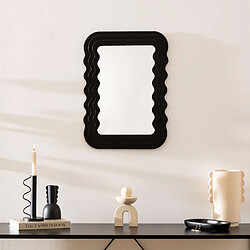 Atmosphera, Createur D'Interieur Miroir en bois VAGUES - 40 x 55 cm - Noir