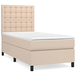 vidaXL Sommier à lattes de lit avec matelas Cappuccino 90x190 cm