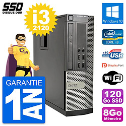 PC Dell OptiPlex 990 SFF Intel Core i3-2120 RAM 8Go SSD 120Go Windows 10 Wifi - Occasion