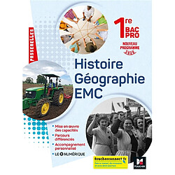 Histoire géographie, EMC, 1re bac pro : nouveau programme 2020 - Occasion