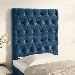 vidaXL Têtes de lit 2 pcs Bleu foncé 80x7x78/88 cm Velours