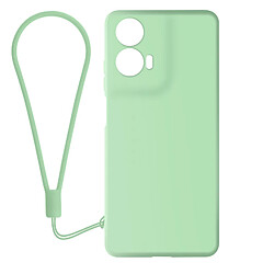 Avizar Coque pour Motorola Moto G24, G04 et G04s Silicone Soft-touch Dragonne Vert Pâle