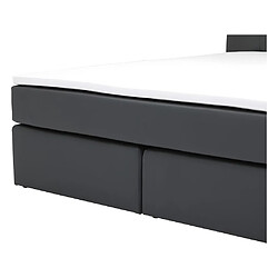 Vente-Unique Ensemble complet boxspring tête de lit avec leds + sommiers + matelas + surmatelas - 160 x 200 cm - Simili - Anthracite - BILBAO de YSMÉE pas cher