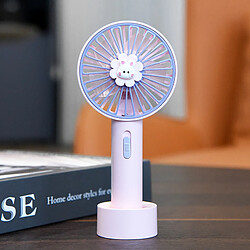 (Rose) Mini Ventilateur Portatif Léger Avec 5 Lames En Plastique Usb Rechargeable Portable